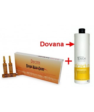 DRAW Losjonas stabdantis plaukų slinkimą su placentos ekstraktu 10 X 10 ml + DOVANA - PERSONAL TOUCH Hairtherapy - Plaukų terapija - šampūnas nuo plaukų slinkimo 1000 ml 