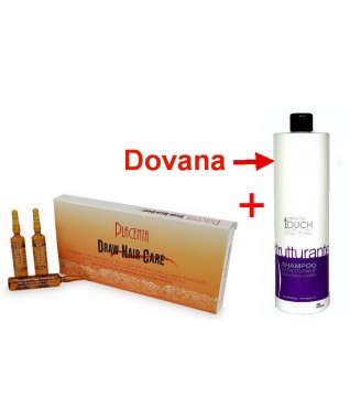 DRAW Losjonas stabdantis plaukų slinkimą su placentos ekstraktu 10 X 10 ml + DOVANA - PERSONAL TOUCH Hairtherapy - Šampūnas atstatantis plaukus 1000 ml